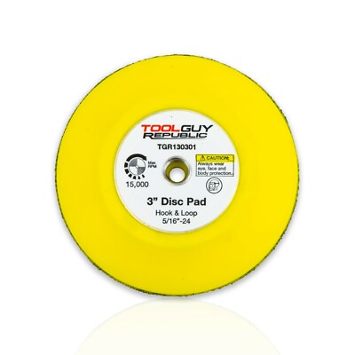 TGR 3'' Hook and Loop Sanding Backup Pad 5/16-24 Female Thread TGR130301