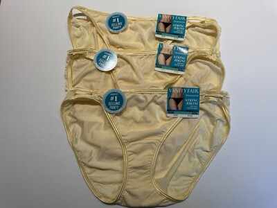 NWT Vanity Fair Illumination String Bikini 18108 3 PAIRS  Size 8 XL Yellow