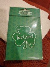 Green Shamrock Sticker with Ireland Text Suitable for Indoor and Outdoor Use