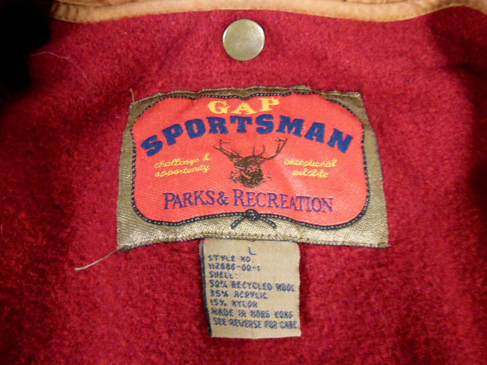 Men's GAP SPORTSMAN Insulated Jacket, Size L, Parks & Recreation, Very Nice image 3
