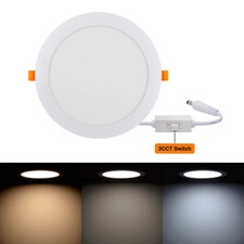 LED Recessed Slim Panel Light Round Square 3CCT 3000K 4000K 6000K Slim Downlight