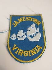 Vintage Jamestown Virgina Tall Ships Shield Cloth Patch Unsewn BIS