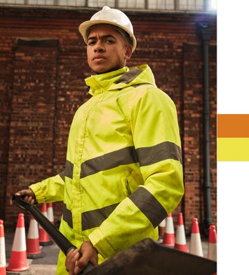 Regatta High Visibility Pro Hi-Vis Dover Jacket TRW457 Damen Herren Jacke Arbeit