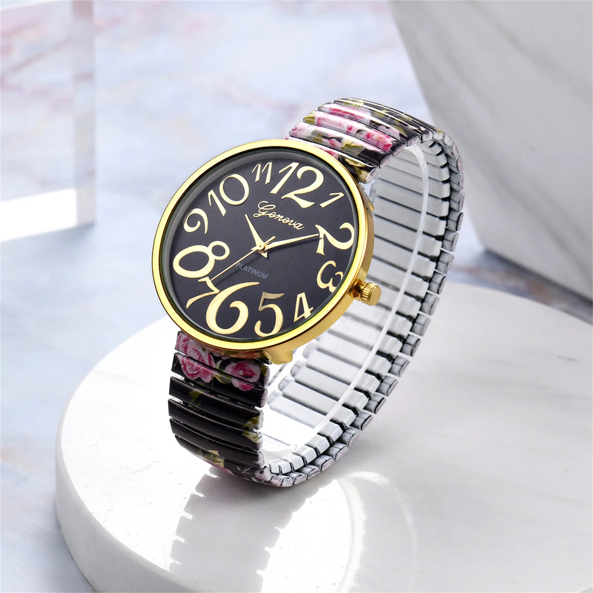 Ladies Wrist Watch Quartz Analog Creative Elastic Band Classic