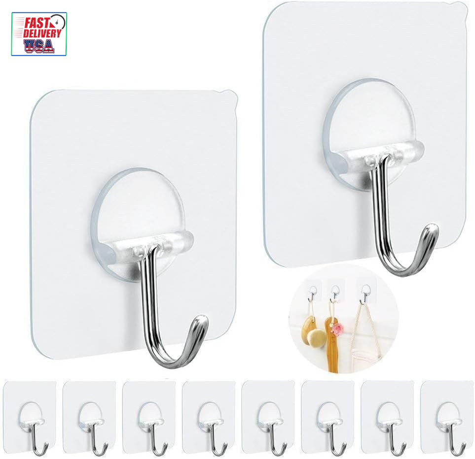 Adhesive Hooks Heavy Duty Wall Hooks Sticky Hooks for Hanging Wall Hangers witho