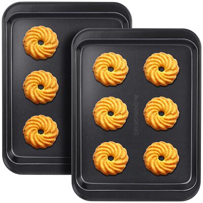 Small Baking Sheet Mini Cookie Sheet 9.5X 7 Inch Pack of 2 Nonstick Heavy Carbon