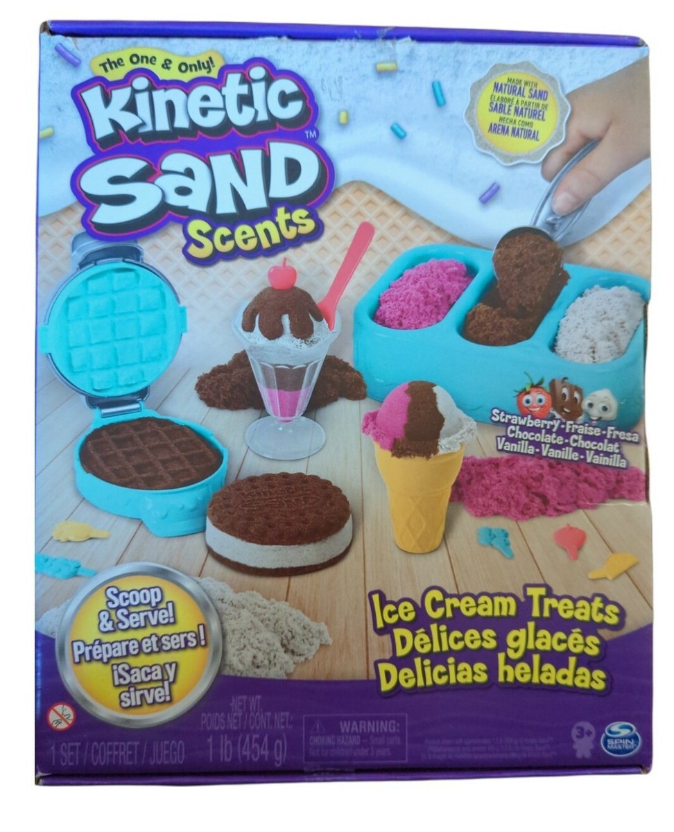 Kinetic Sand Scents Ice Cream Treats Playset Colors Made With Natural  Sand NEW