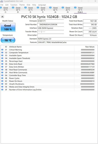 1TB 2230 NVMe SSD PVC10 SK hynix 0FJ91P PCIe 4.0 x4, ships from UK Seller - Picture 3 of 3