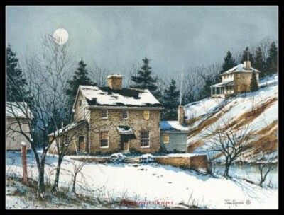 A February Evening - DIY Chart Counted Cross Stitch Patterns Needlework DMC  