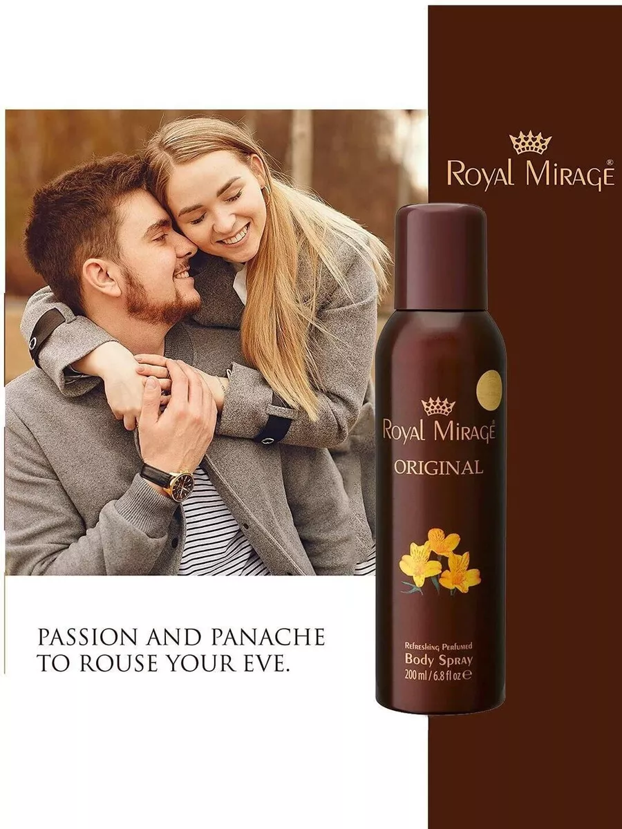 ROYAL MIRAGE Original Brown Perfume Body Spray 200 ML Unisex Fragrance