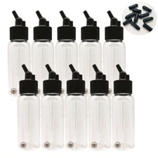 OPHIR 30ML Dual-Action Siphon Bottle with Rubber Caps Plastic Bottle Jars 10PCS