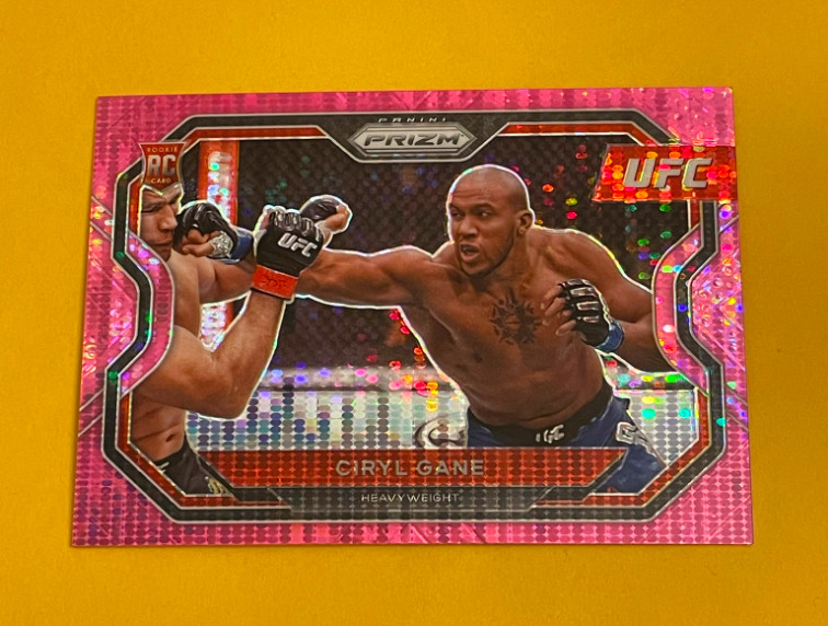 2021 Panini Prizm UFC Ciryl Gane Rookie Pink Pulsar RC #184 1/42 FIRST STAMPED