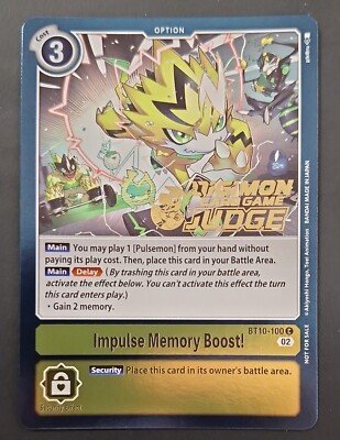 Digimon TCG - Judge Promos - Impulse Memory Boost! (BT10-100) - ENG NM