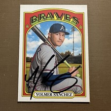 2021 Topps Heritage High Number Yolmer Sanchez #585 On Card Autograph 