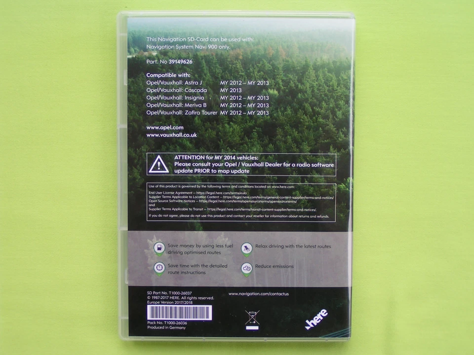 SD CARD NAVIGATION OPEL NAVI 900 EUROPA 2018 INSIGNIA ASTRA J ZAFIRA C CASCADA - Bild 2 von 4