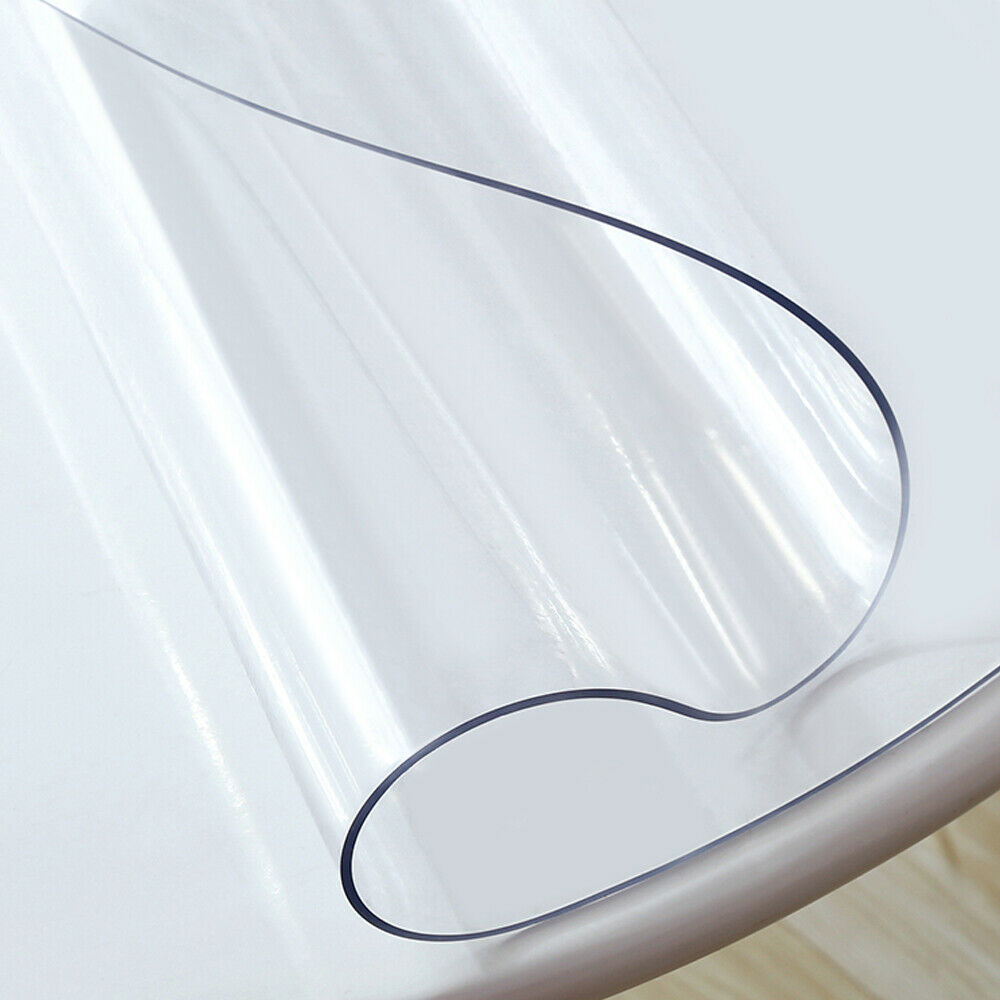 Clear PVC Table Protector Plastic Tablecloths Cover Desk Mat Nonslip