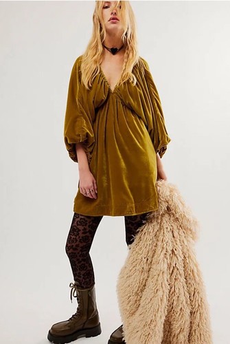 Mini Vestido Babydoll Terciopelo Free People Portia Talla Grande - Imagen 13 de 13