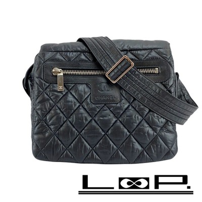 CHANEL Coco Cocoon Matelasse Small Messenger Shoulder Bag Nylon Used LOOP-0