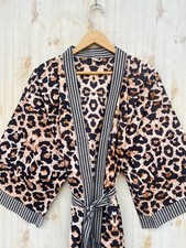 Cotton leopardHandmade Kimono Gown,Beachwear,Bathrobe,Summerwear,Bridemaid,Comfy