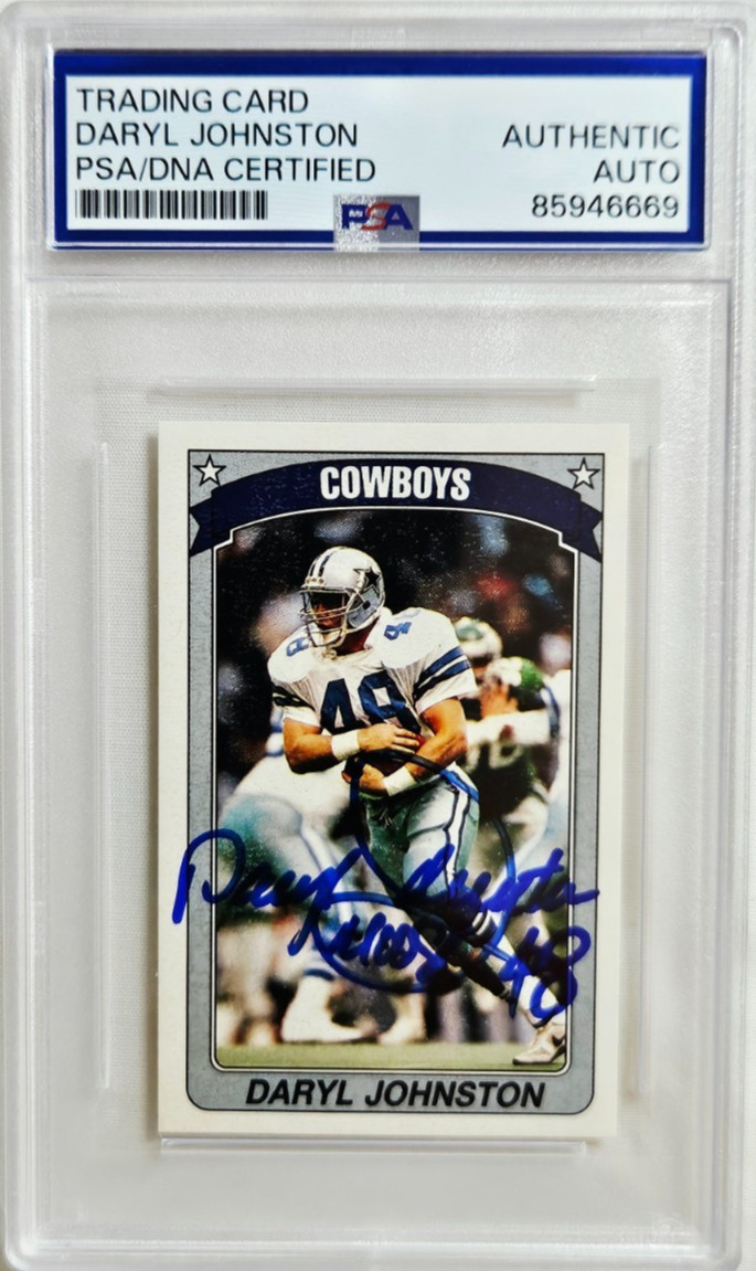 1990 Panini Stickers #239 Daryl Johnston Signed Rookie Autograph RC PSA/DNA