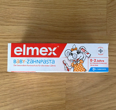 elmex Baby-Zahnpasta 0 2 Jahre mit Aminfluorid, 0% Farbstoffe, 50 ml