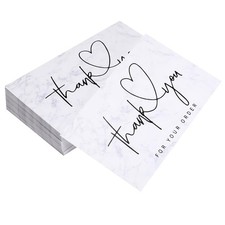 Aruicheng 50pcs Thank You Cards Card Small Business 9*5.4cm, White