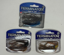 TERMINATOR ' PRO'S JIG ' MIXED LOT OF 3 ' NYLON WEEDGUARD - VMC HOOK ' 1/2 OZ