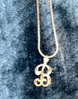 Solid 925 Sterling Silver Letter Initial B Pendant Charm Necklace Jewelry — photo 2