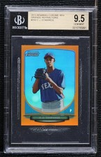 2013 Bowman Chrome Minis Orange Refractor 2/15 Carl Edwards Jr CJ BGS 9.5 0h2x