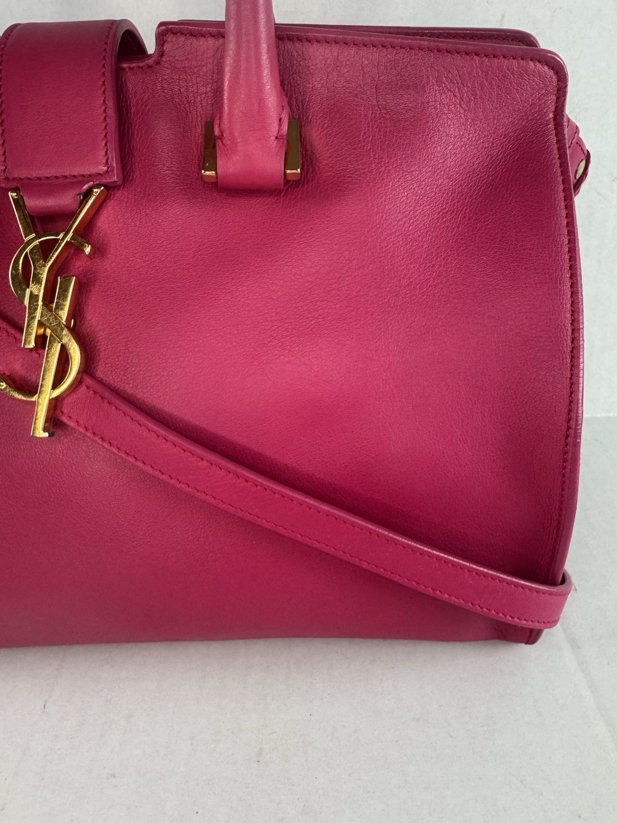 BORSA A TRACOLLA YSL SAINT LAURENT CABAS MONOGRAM 2 VIE ROSA RARA!