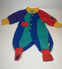 VTG Gymboree Color Block One Piece Long Sleeve -Rainbow Label - Newborn Layette