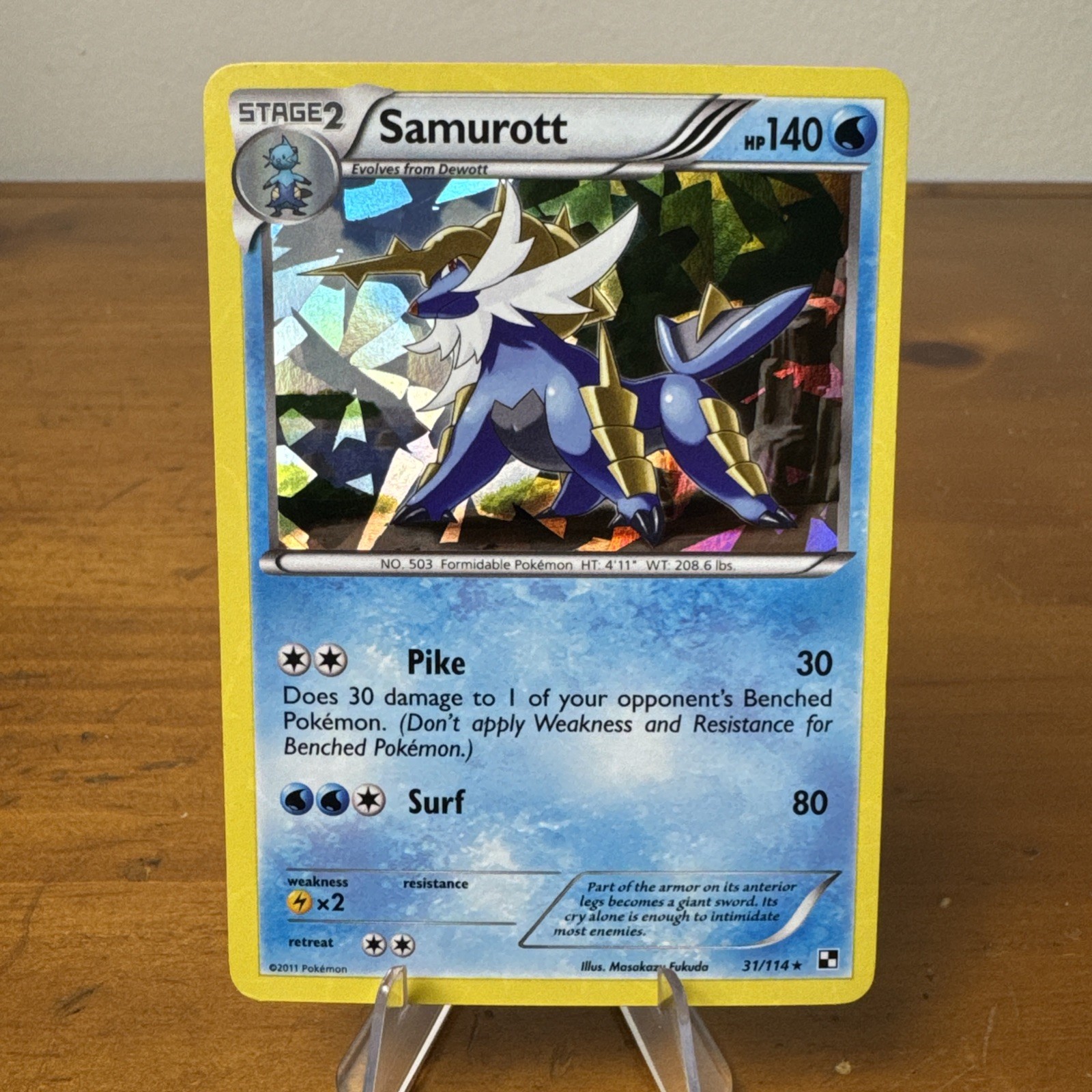 Samurott (Cracked Ice Holo) 31/114 Holo Deck Exclusives Pokemon Holo LP