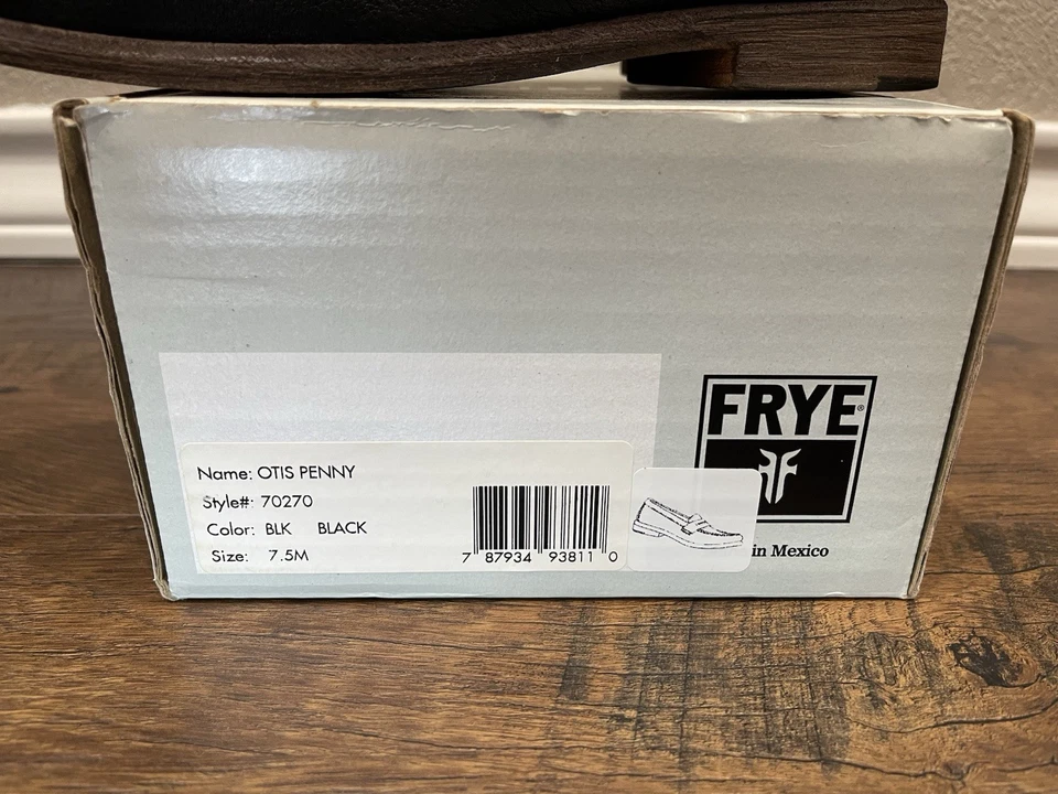 Zapatos Frye para mujer sin cordones de cuero negro Penny mocasines talla 7,5 M Otis Penny Foto 2 de 4