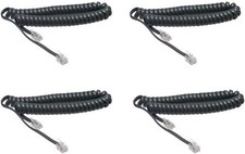 Telephone Handset Cord 4 Pack Black Coiled Phone Cord Cable 1.6 to 10 Feet Un...