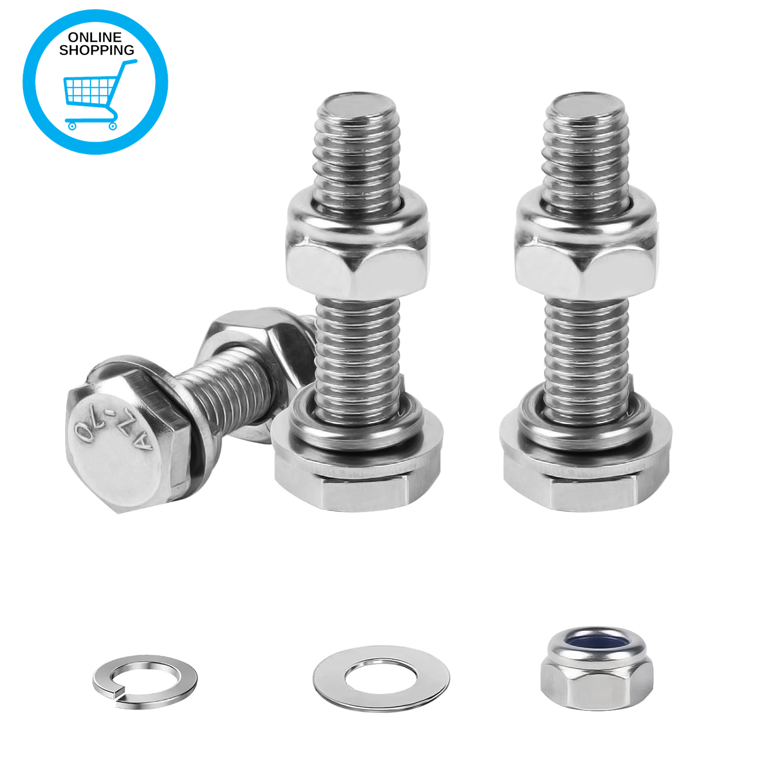 20 Pcs M6 Bolts and Nuts Assortment Kit, M6X16Mm Hex Head Screws, 304 Stainless