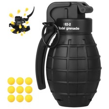 Toy-Hand Grenade for CS Battle Game,with 9 Foam Ammo X-small, Black-xsmall
