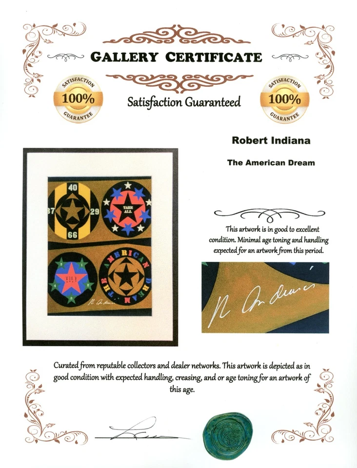 ROBERT INDIANA - Assinatura assinada à mão - 11 x 14 polegadas quadro fosco impressão pronta - Imagem 3 de 4