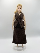 Hand-sewn Wool Top  Maxi Skirt With Side Slit Set For Curvy Barbie Doll