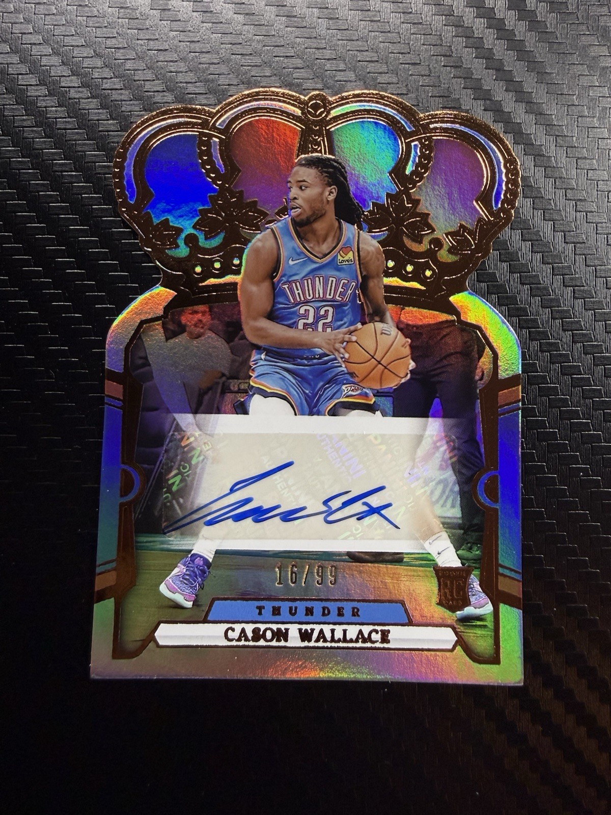 2023-24 Panini Crown Royale Cason Wallace Auto Autograph RC #/99 Thunder Rookie