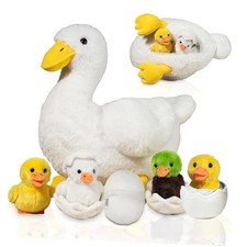 7 in 1 Duck Stuffed Animal, 12" Stuffed Duck Plush Toy with 4 Baby Cute Duck
