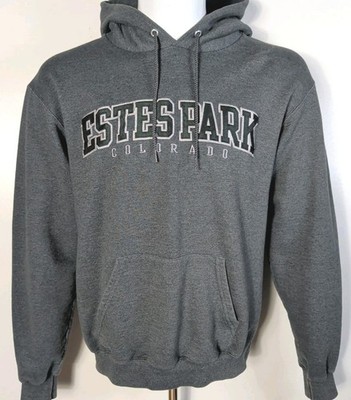 Champion Herren Estate Park Colorado Hoodie Grau Spellout Pullover Sweatshirt M