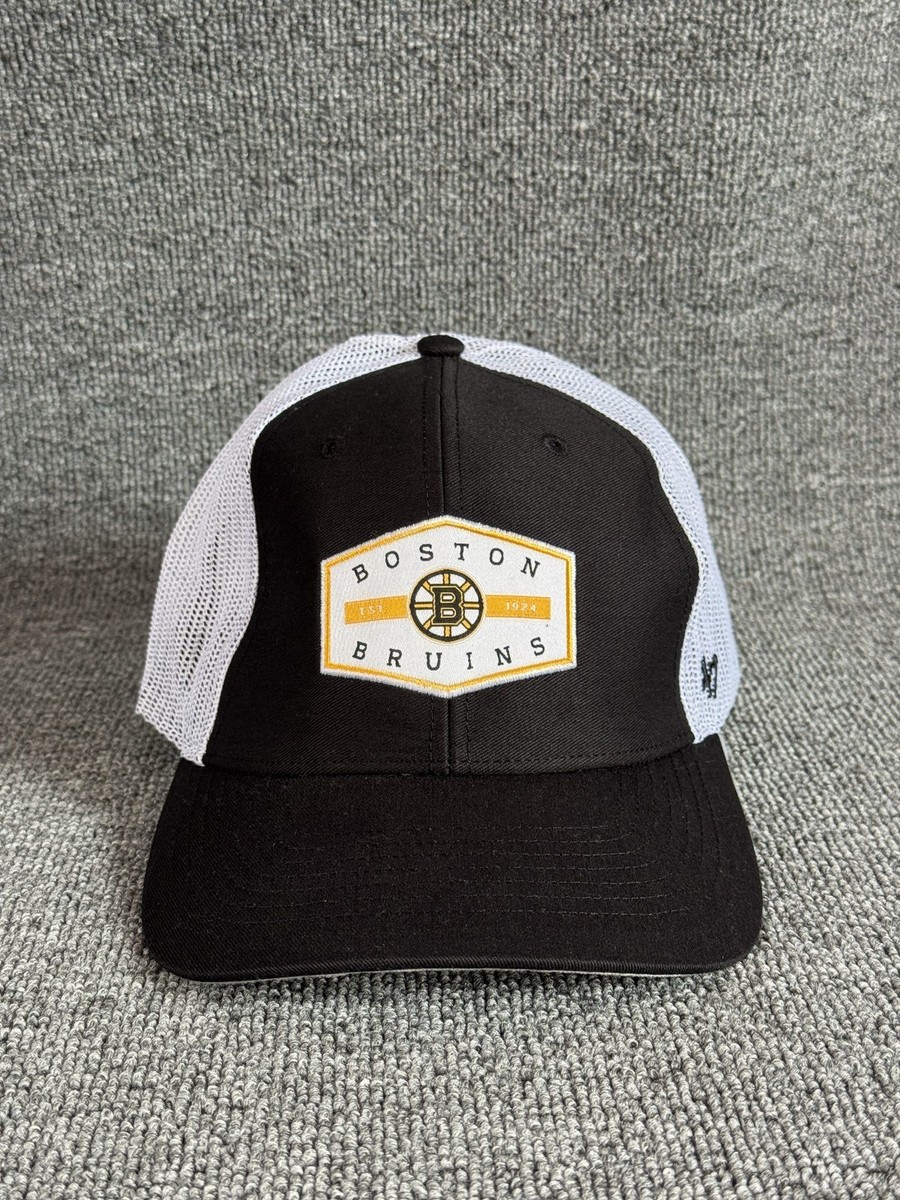 '47 Brand Boston Bruins Trucker Snapback Black White One Size NHL Hat