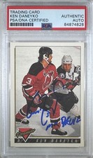 Ken Daneyko auto insc 1993 #236 Premier card PSA Encapsulated New Jersey-Devils