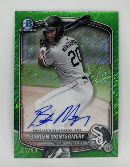 2025 Bowman Chrome Prospect Autographs Braden Montgomery #CPA-BM Green /99