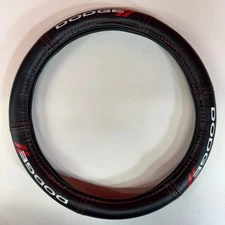 Dodge Premium Design Steering Wheel Cover Black w/ Red Stitching Cars Trucks SUV