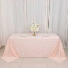 90" x 132"BLUSH Scuba Polyester Rectangular TABLECLOTH Party Events Decorations