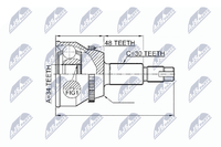 Gelenksatz Antriebswelle NTY NPZ-TY-073 FüR Highlander Toyota Kluger MCU23_