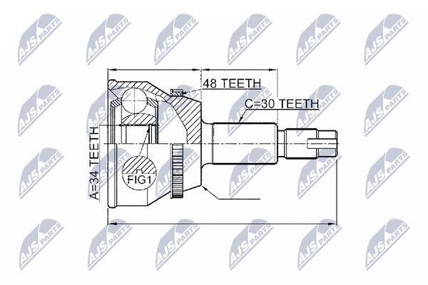 Gelenksatz Antriebswelle NTY NPZ-TY-073 FüR Highlander Toyota Kluger MCU23_-image
