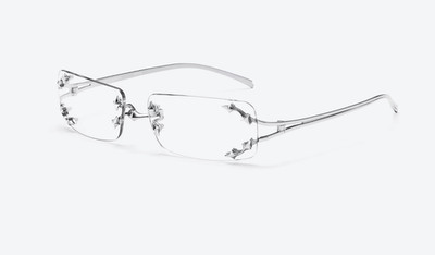 Gentle Monster Mosh 02 Silver Square Glasses Clear Lenses Metal_Tracking
