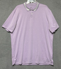 Nike Dri-Fit Mens Large Purple Diamond AOP Performance Golf Polo Shirt